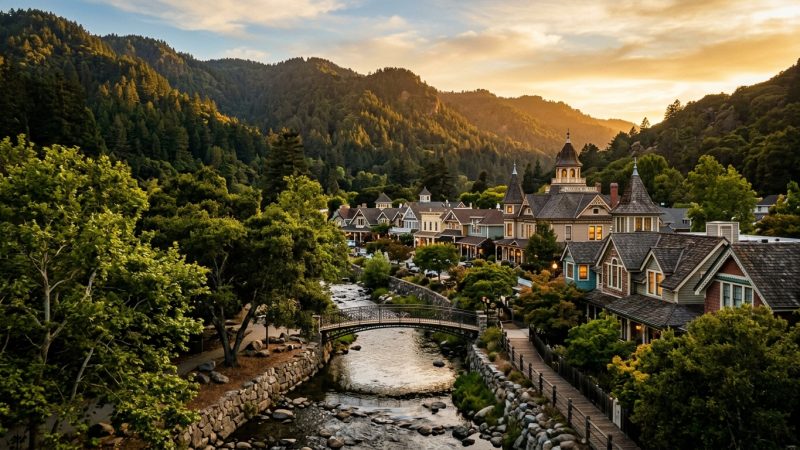 Aerial view of Los Gatos, California — luxury real estate community