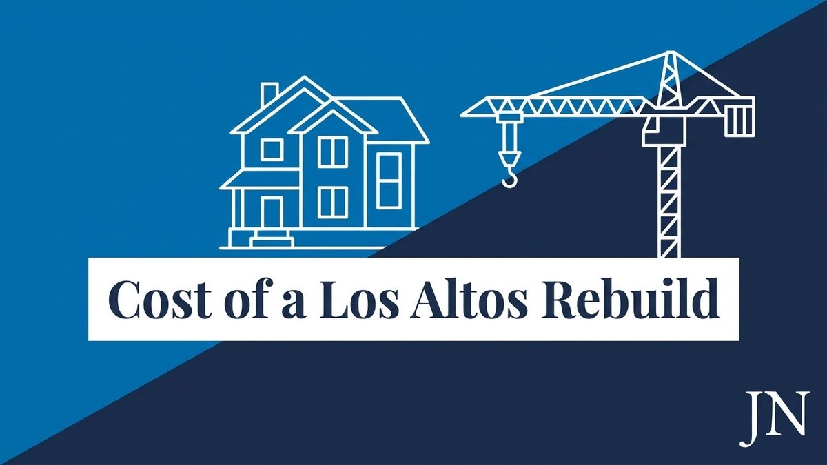 A house outline with a bar graph inside, showing a Los Altos teardown rebuild.